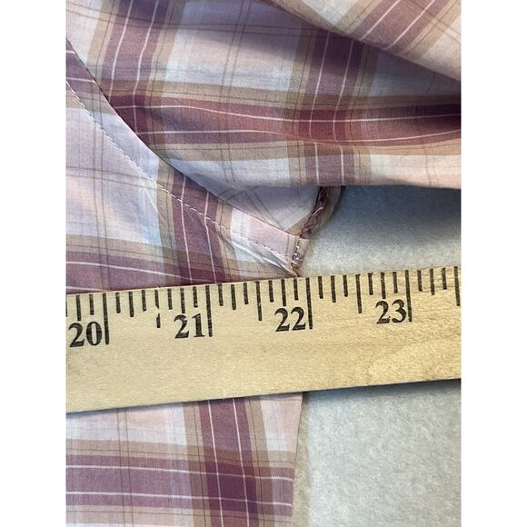 BONOBOS Mens Button Down Shirt Size L TAILORED FIT Purple Plaid Long Sleeve - Picture 4 of 9